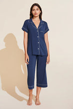 Load image into Gallery viewer, Gisele TENCEL™ Modal Short Sleeve Cropped PJ Set - Navy/Ivory
