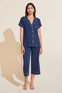 Gisele TENCEL™ Modal Short Sleeve Cropped PJ Set - Navy/Ivory