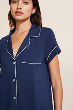 Load image into Gallery viewer, Gisele TENCEL™ Modal Short Sleeve Cropped PJ Set - Navy/Ivory
