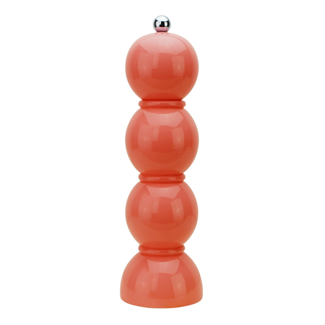 Coral Pink Bobbin Salt or Pepper Mill 24cm