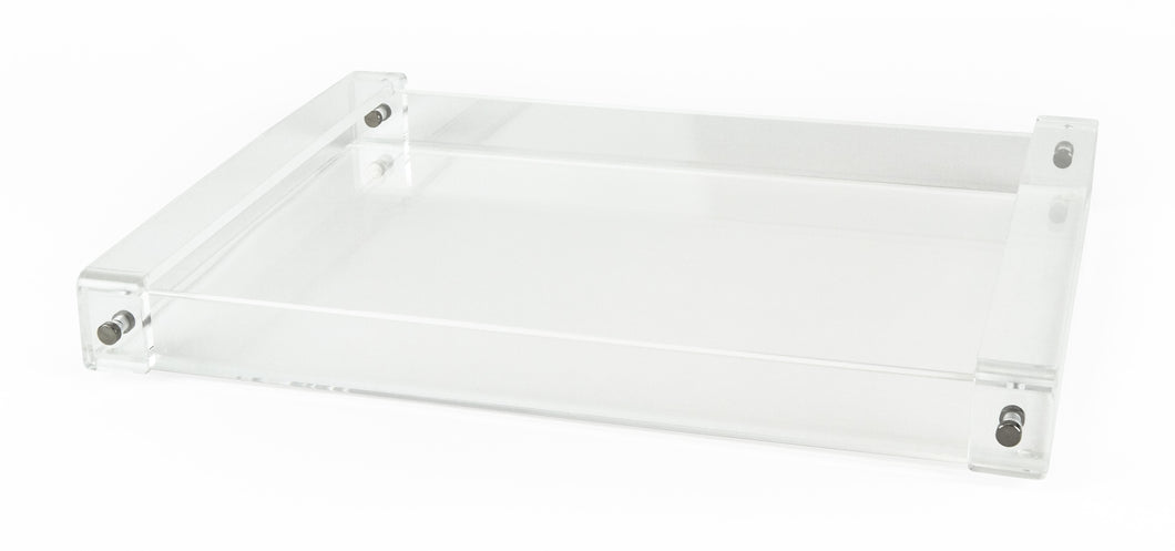 Acrylic Tray with Clear Handle 16x12x1.5