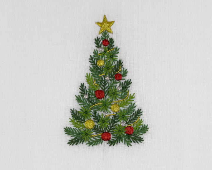 Holiday Fir Hand Towel-White Cotton