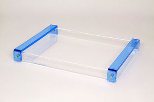 Acrylic Tray with Blue Handle 16x12x1.5