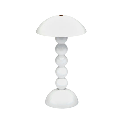 White Lacquer Rechargeable Bobbin LED Lamp