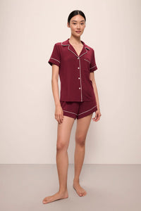 Gisele TENCEL™ Modal Relaxed Short PJ Set-Cabernet/Ivory