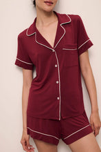 Load image into Gallery viewer, Gisele TENCEL™ Modal Relaxed Short PJ Set-Cabernet/Ivory
