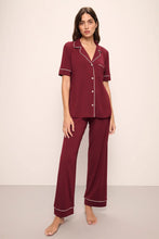 Load image into Gallery viewer, Gisele TENCEL™ Modal Short Sleeve &amp; Pant PJ Set- Cabernet/Ivory
