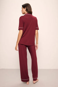 Gisele TENCEL™ Modal Short Sleeve & Pant PJ Set- Cabernet/Ivory