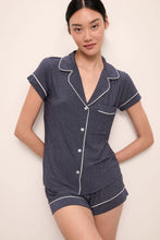 Load image into Gallery viewer, Gisele Printed TENCEL™ Modal Shortie Short PJ Set- Duo Stripe True Navy/Ivory
