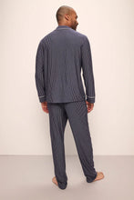 Load image into Gallery viewer, William Printed TENCEL™ Modal Long PJ Set-Duo Stripe True Navy/Ivory
