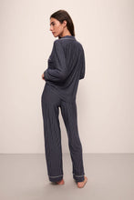 Load image into Gallery viewer, Gisele Printed TENCEL™ Modal Long PJ Set- Duo Stripe True Navy/Ivory
