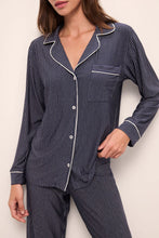 Load image into Gallery viewer, Gisele Printed TENCEL™ Modal Long PJ Set- Duo Stripe True Navy/Ivory
