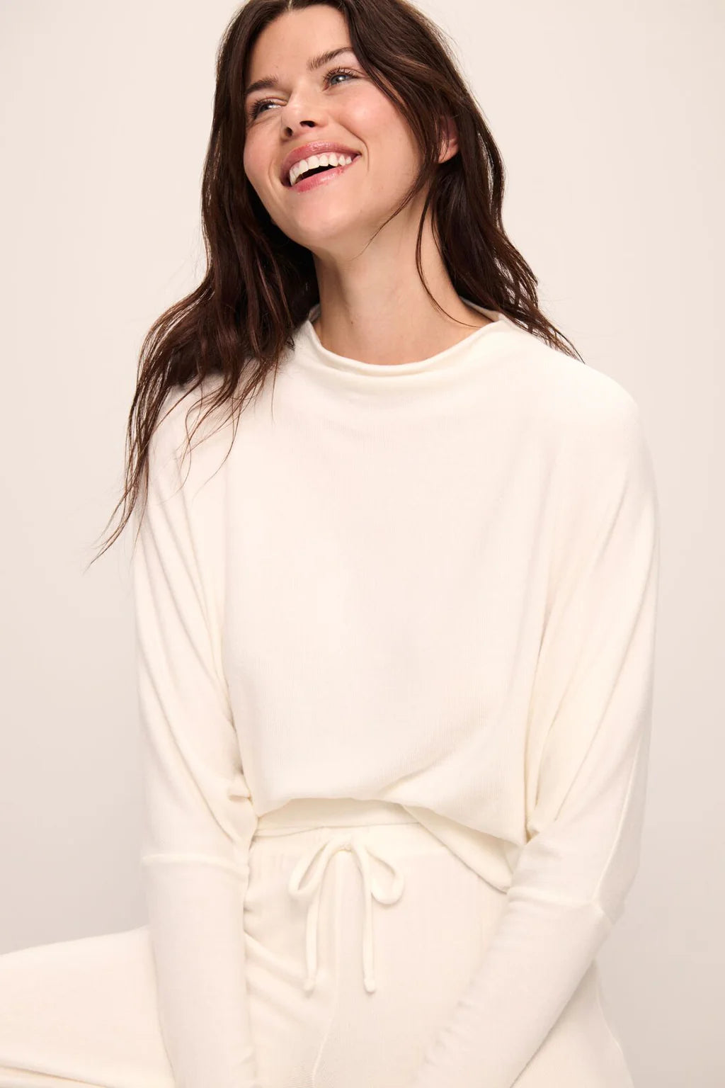 Cozy Time Mock Neck Pullover Ivory