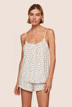 Load image into Gallery viewer, Gisele TENCEL™ Printed Modal Ruffle Cami &amp; Shortie Short Set Heart to Heart Black
