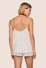Load image into Gallery viewer, Gisele TENCEL™ Printed Modal Ruffle Cami &amp; Shortie Short Set Heart to Heart Black
