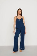 Load image into Gallery viewer, Gisele TENCEL™ Modal V Neck Cami &amp; Pant PJ Set Navy/Ivory
