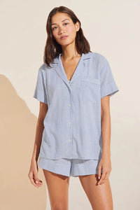 Nautico Shortie Short PJ Set - Wedgewood Blue/White