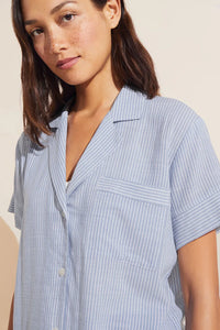 Nautico Shortie Short PJ Set - Wedgewood Blue/White