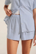 Load image into Gallery viewer, Nautico Shortie Short PJ Set - Wedgewood Blue/White
