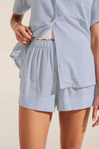 Nautico Shortie Short PJ Set - Wedgewood Blue/White