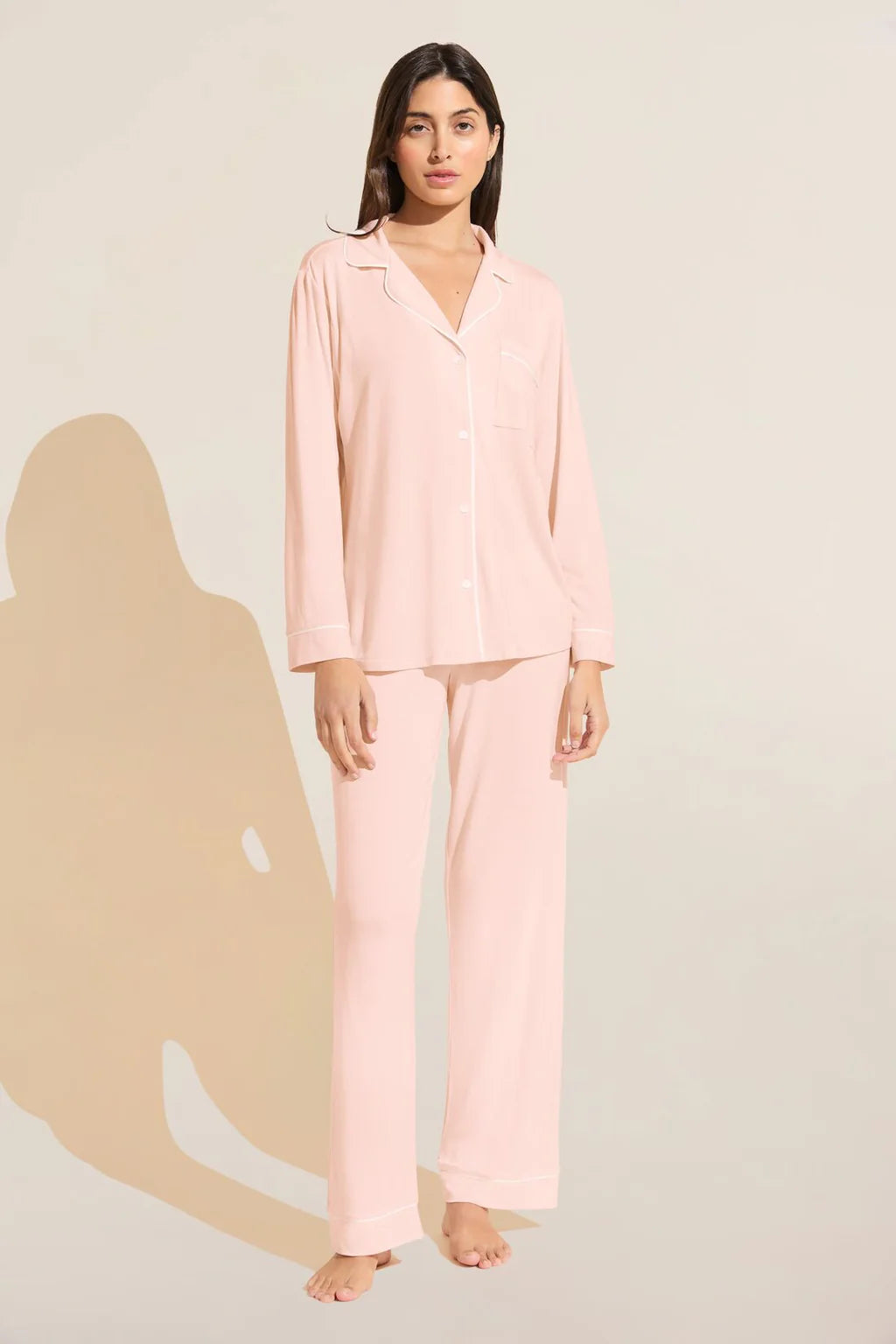 Gisele TENCEL™ Modal Long PJ Set Petal Pink/Ivory
