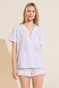 Nautico Shortie Short PJ Set - White/Lavender