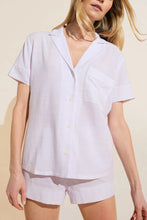 Load image into Gallery viewer, Nautico Shortie Short PJ Set - White/Lavender
