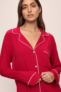 Gisele TENCEL™ Modal Long PJ Set-Haute Red/Ivory