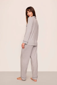 Gisele Printed TENCEL™ Modal Long PJ Set Geo Sphere Gray Dawn/Navy