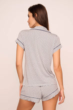Load image into Gallery viewer, Gisele Printed TENCEL™ Modal Shortie Short PJ Set Geo Sphere Gray Dawn/Navy
