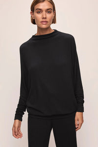 Cozy Time Mock Neck Pullover Black
