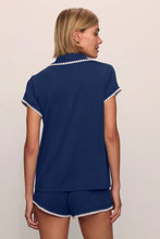 Load image into Gallery viewer, Frida TENCEL™ Modal Shortie Short PJ Set Navy/Ivory
