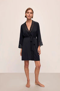 Lara TENCEL™ Modal Short Robe Black