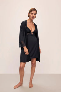 Lara TENCEL™ Modal Short Robe Black