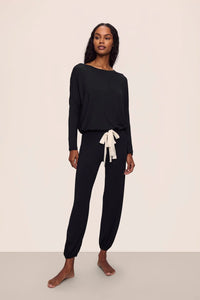 Gisele Modal Slouchy PJ Set Black/Ivory