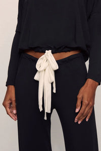 Gisele Modal Slouchy PJ Set Black/Ivory