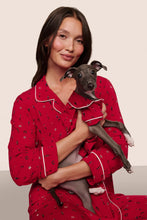 Load image into Gallery viewer, Gisele Printed TENCEL™ Modal Long PJ Set Nutcracker Holly Red/Ivory
