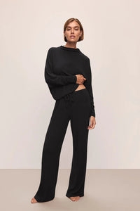Cozy Time Mock Neck Pullover Black