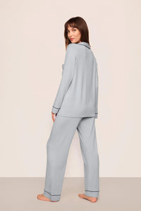 Gisele TENCEL™ Modal Long PJ Set Gray Dawn/Navy