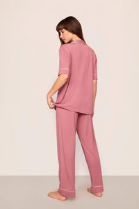 Gisele TENCEL™ Modal Short Sleeve & Pant PJ Set Berry Blush/Ivory