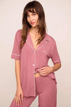 Load image into Gallery viewer, Gisele TENCEL™ Modal Short Sleeve &amp; Pant PJ Set Berry Blush/Ivory
