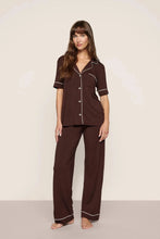 Load image into Gallery viewer, Gisele TENCEL™ Modal Short Sleeve &amp; Pant PJ Set Chocolate/Ivory
