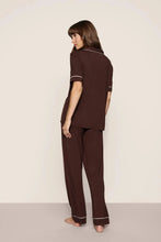 Load image into Gallery viewer, Gisele TENCEL™ Modal Short Sleeve &amp; Pant PJ Set Chocolate/Ivory
