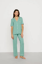 Load image into Gallery viewer, Gisele TENCEL™ Modal Short Sleeve &amp; Pant PJ Set Seagrass/White

