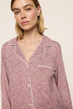 Load image into Gallery viewer, Gisele Printed TENCEL™ Modal Long PJ Set Animal Instinct Woodrose/Ivory

