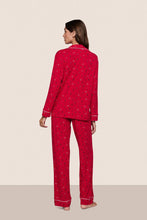 Load image into Gallery viewer, Gisele Printed TENCEL™ Modal Long PJ Set Nutcracker Holly Red/Ivory
