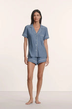 Load image into Gallery viewer, Gisele Printed TENCEL™ Modal Relaxed Short PJ Set Duo Stripe Slate Blue/Ivory
