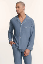 Load image into Gallery viewer, William Printed TENCEL™ Modal Long PJ Set Duo Stripe Slate Blue/Ivory
