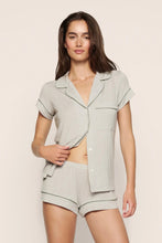 Load image into Gallery viewer, Gisele Printed TENCEL™ Modal Shortie Short PJ Set Geo Mod Desert Sage/Desert Sage
