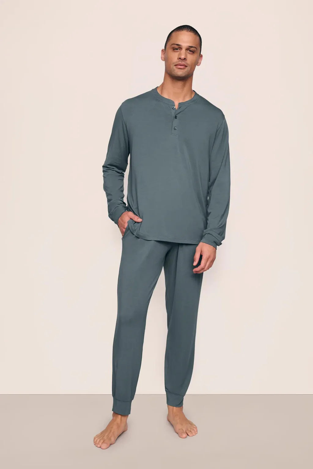 Henry TENCEL™ Modal Long PJ Set Stone Blue